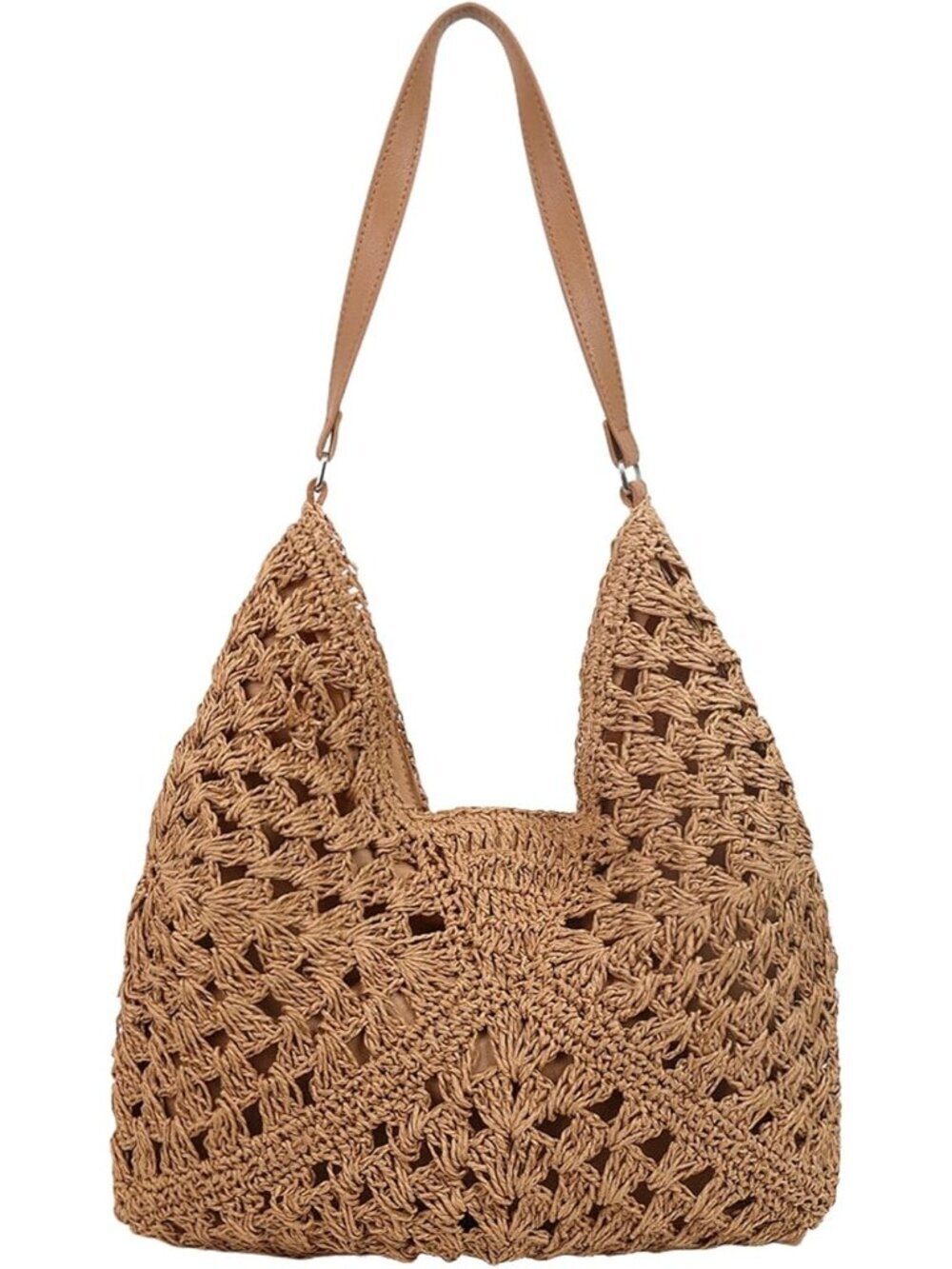 Women's Khaki Travel Bag Beach Essentials Soft Shoulder Strap Three Dimensional